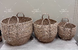 Grass basket, 3pcs, 38x30xH31, 33x25xH24, 26x20xH18cm